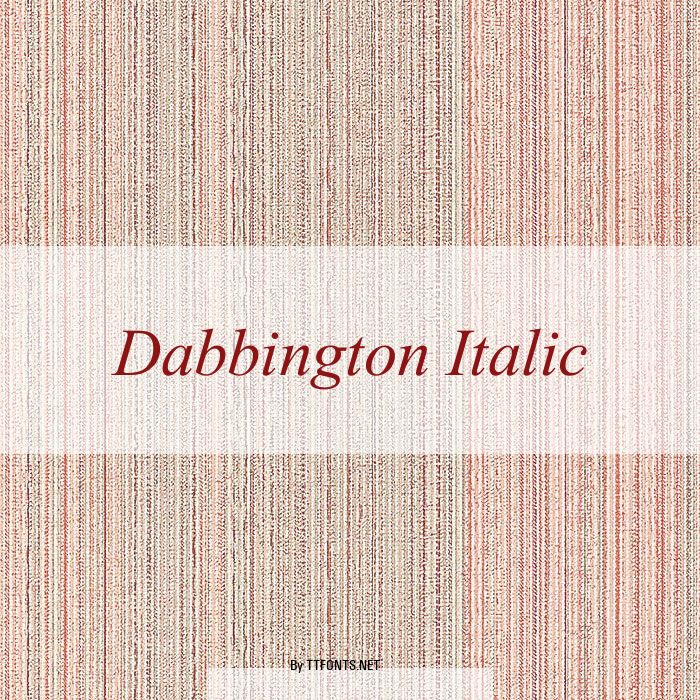 Dabbington Italic example